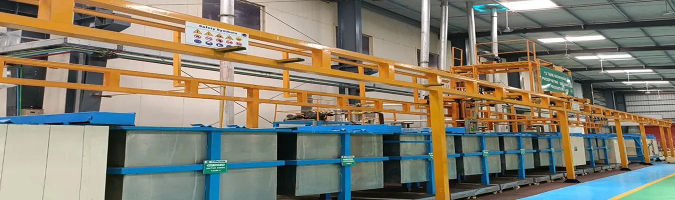 Dip Pretreatment Powder Coating Booth, Batch Type Booth, Conveyorised Booth, Powder Recovery System, Batch Type Oven, Overhead Conveyorised Oven, Ground Conveyorised Oven, Ground Conveyor